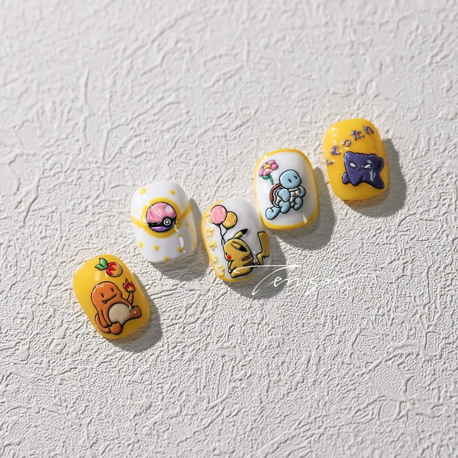 Nail Stickers Nail Art Decoration Parts Pok&eacute;mon 5D Pikachu Squirtle Stickers