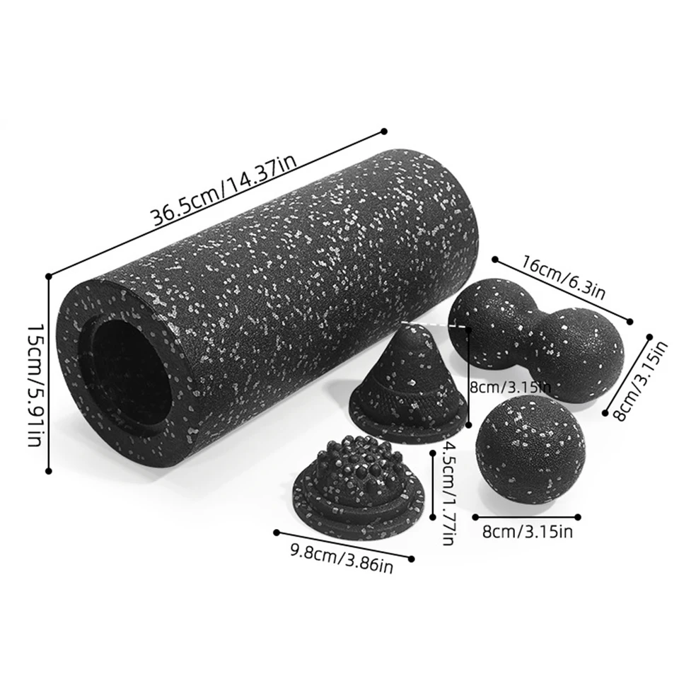 5-in-1 Fascia Roller Set Muscle Recovery Set-Vibrating Foam Roller&Peanut Massage Ball For Back,Neck,Leg Yoga Workout_voghion.com