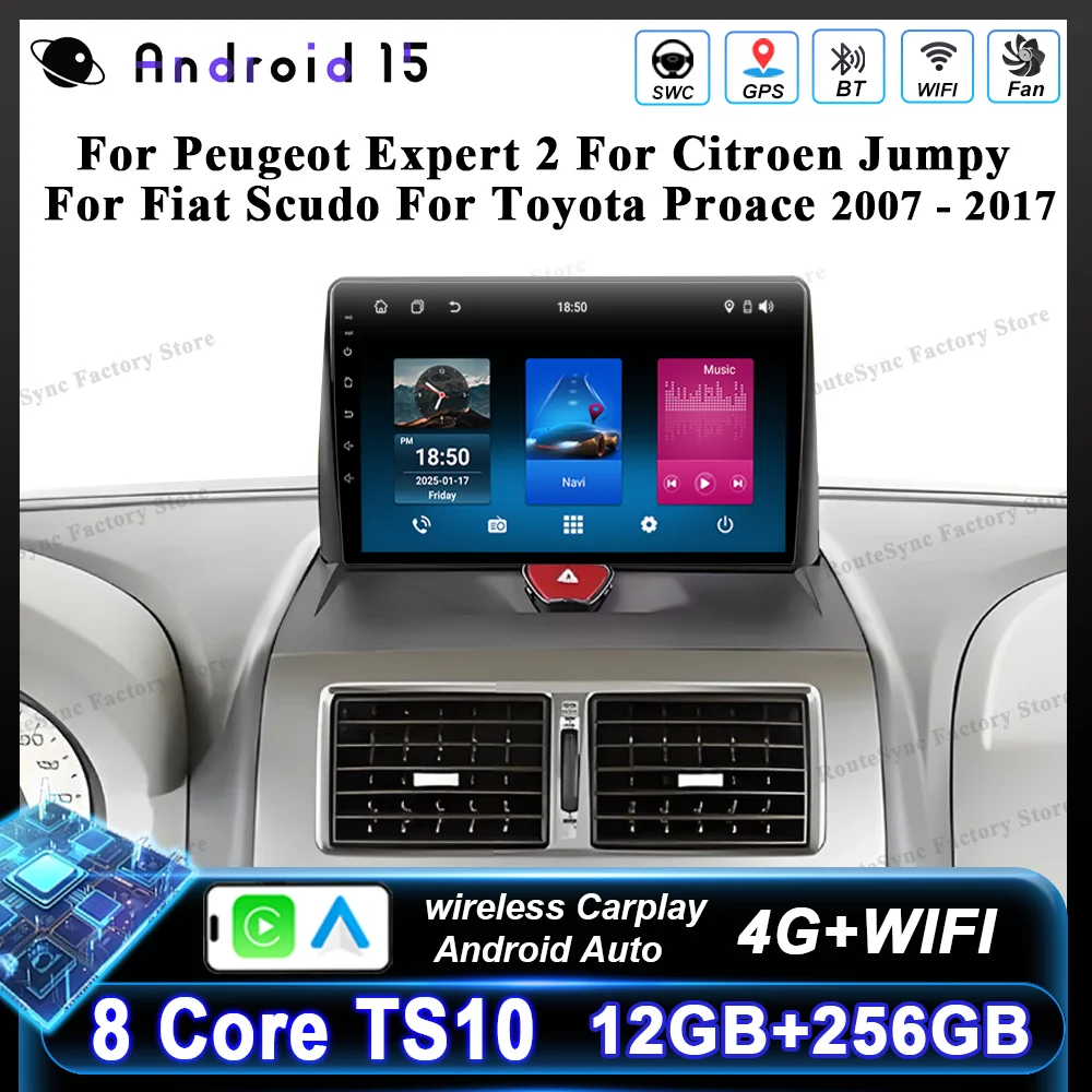 Android para Peugeot Expert 2 para Citroen Jumpy para Fiat Scudo para Toyota Proace 2007-2017 Radio automática GPS reproductor Multimidia 2DIN 1