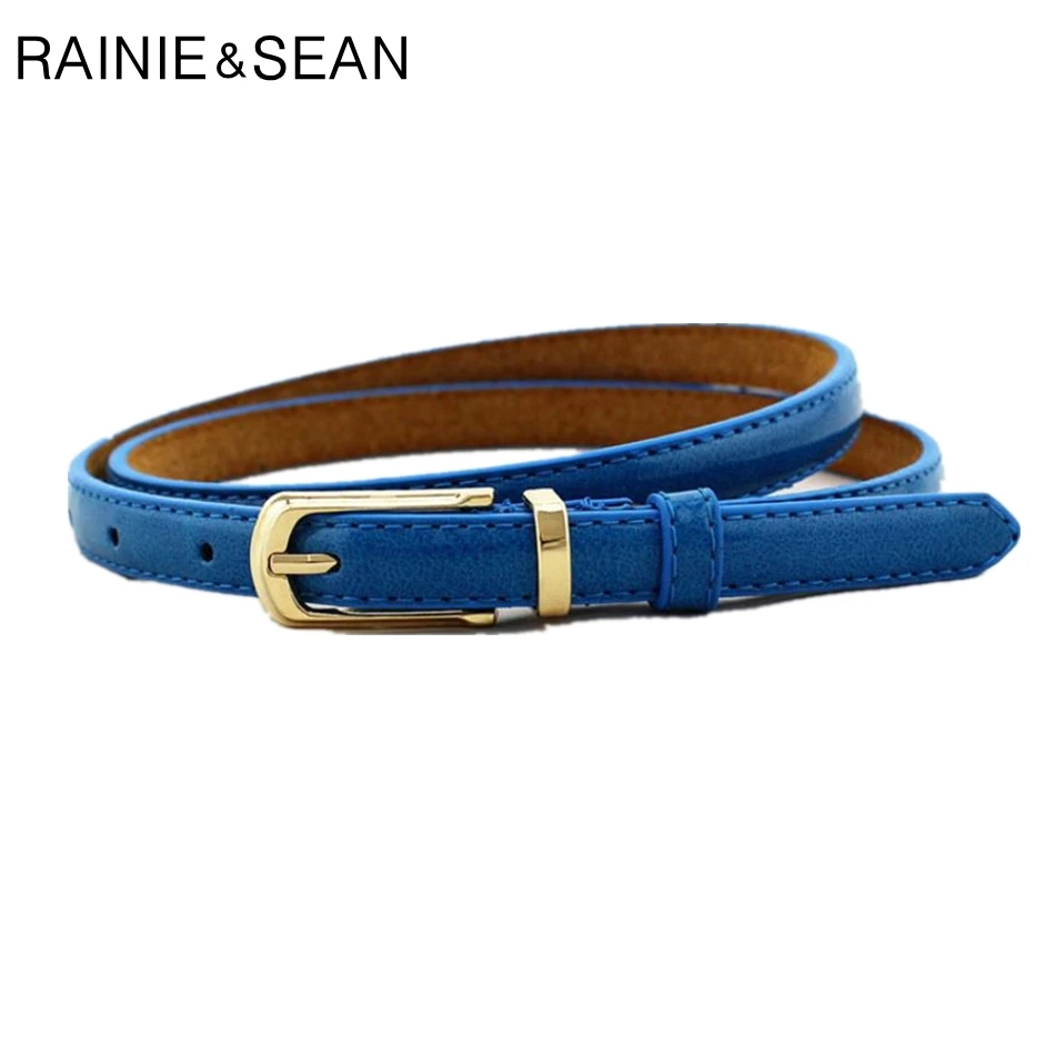 RAINIE SEAN Belts For Women Waist Belt Thin Pin Buckle Leather Ladies Belts For Dresses Female Cheap Fashion Accessories Camel la spezia red patent leather women belt elastic corset waist belt pu leather ladies belts for dresses fashion female accessories