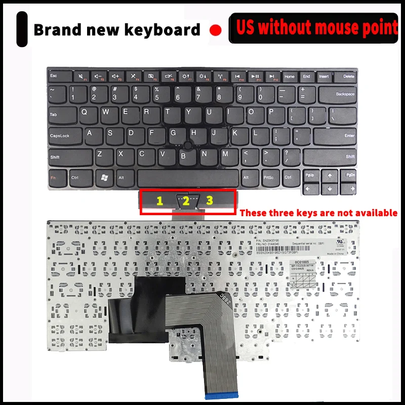E435 S430 E445 L330 T430U EUA teclado layout do laptop 04W2557