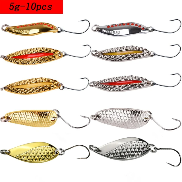 12Pcs Spinners for Fishing, Metal Fishing Lures with Plastic Case, Multi  Colored Pike Lure, Pike Fishing Lures for Trout, Pike, Bass and Salmon