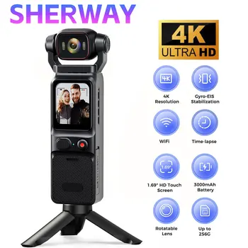 4K Pocket Action Camera Stabilizzazione touch screen Sport BodyCam Piccolo videoregistratore portatile Fotocamera Vlog digitale per YouTube