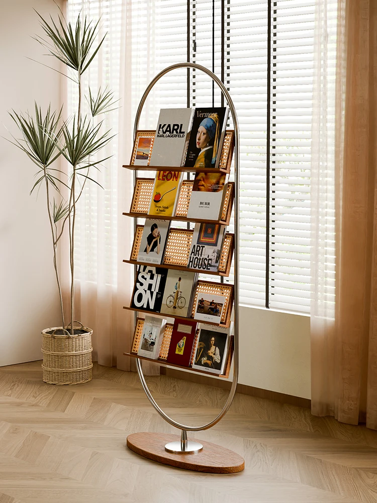 

Modern minimalist magazine rack multi-layer storage
