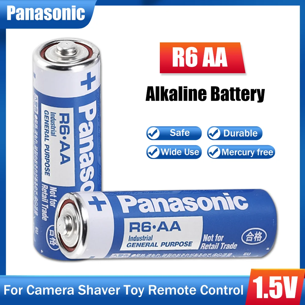 2PCS 100 Original Brand New Panasonic R6 AA 1.5V Alkaline Battery For