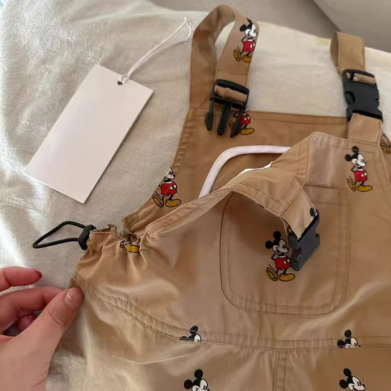 New Kids Suspenders Shorts+Tees Suit Child Jumpsuit Overalls Summer Fashion Baby Boys Girls Pants Cartoon Mickey Print Trousers