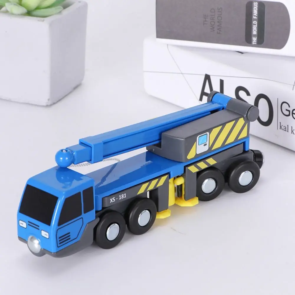 Telescopic Arm Crane Car Model Inertial Sliding Engineering Lifting Truck Toy Vehicle Toys Mini Crane Wood Train Track Toy