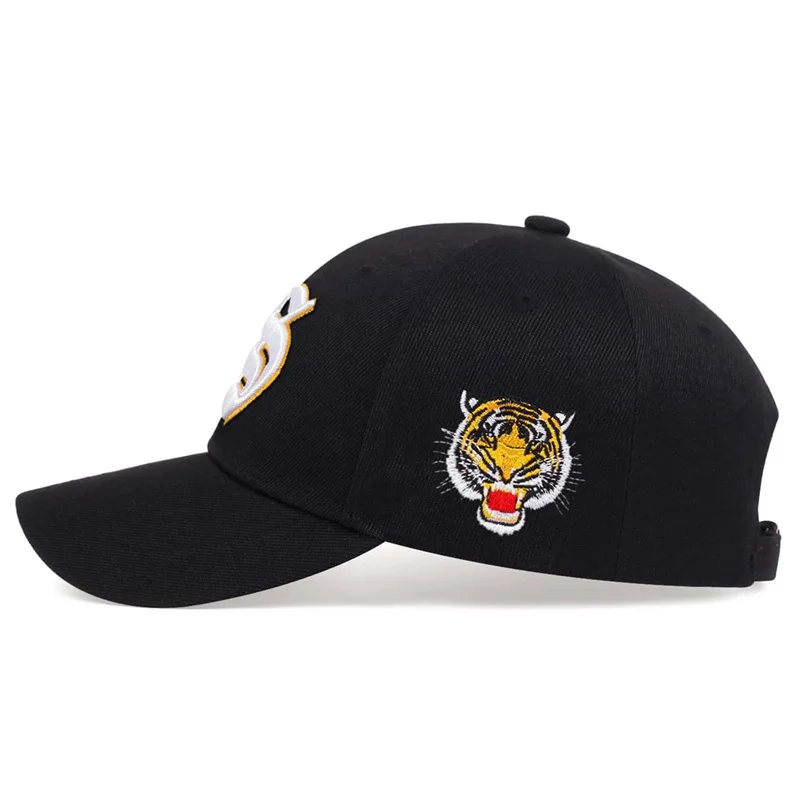Tiger Letter Embroidery Baseball Cap Unisex Cotton Caps Outdoor