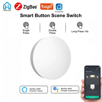 Tuya ZigBee 스마트 단추 장면 스위치, 무선 리모컨, 3 in 1 키 컨트롤러, 다중 장면 연결 스위치, 알렉사 음성 지원