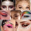 1sheet Star & Moon Face Gems Jewels Stickers Heart Shiny Rhinestone Eye Makeup Temporary Tattoos Decoration For Music Festival 3