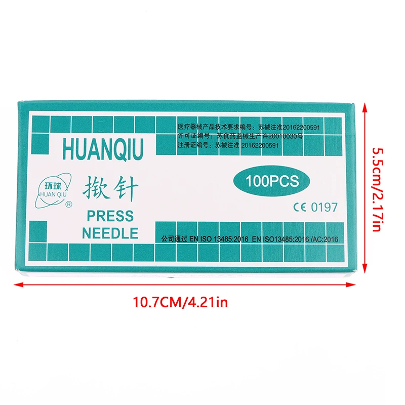 100PCS/Box Disposable Needle Thumbtack Needles Press-needle Auricular Acupuncture Intradermal Needling Ear Acupuncture Tool
