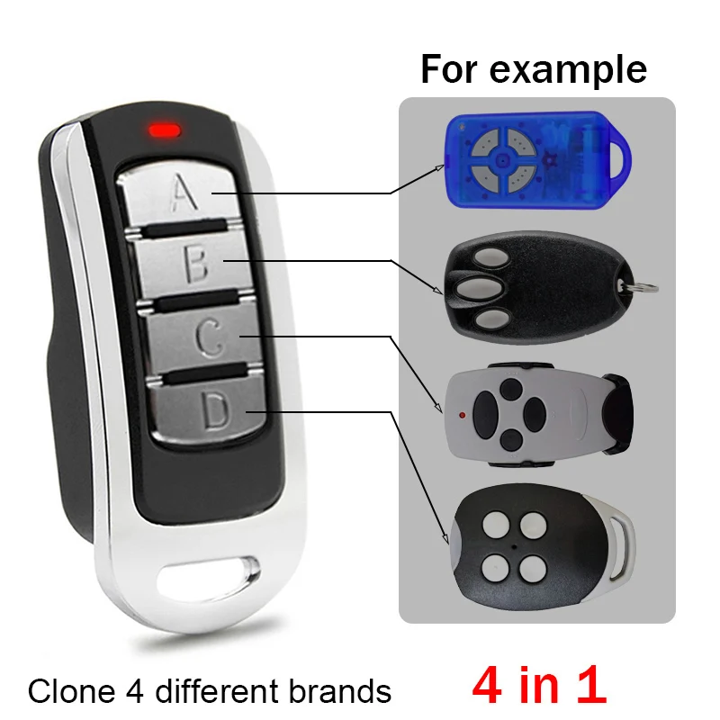 Retoo Mando Garaje Mando a Distancia clonador Universal Moderno con 3  Funciones, 4 Canales, frecuencia de 433 MHz, para Apertura automática de la