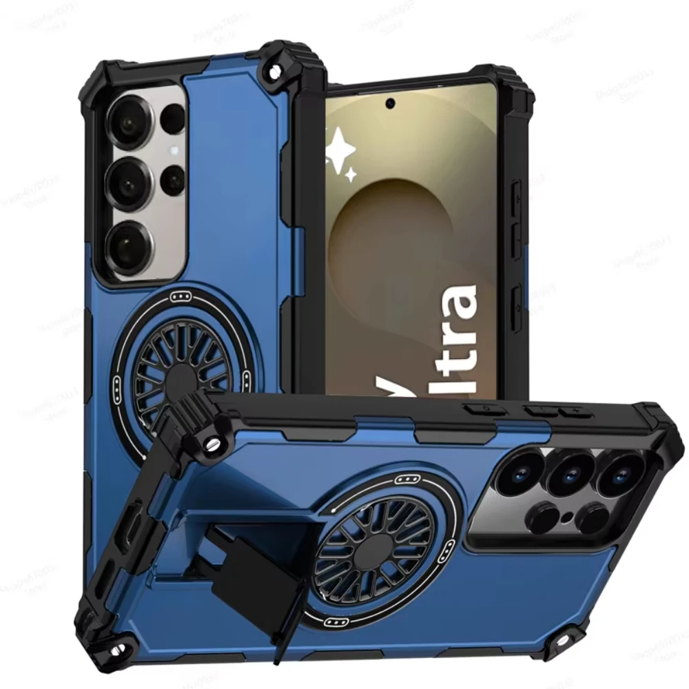 Armour Magnetic Stand Shockproof Phone Case with MagSafe Compatibility