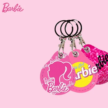 미니소 바비 가죽 접근 카드홀더, 원형 열쇠 고리, 물방울 키체인 커버, 문짝 잠금 접근 태그, 열쇠 고리, 보호 케이스