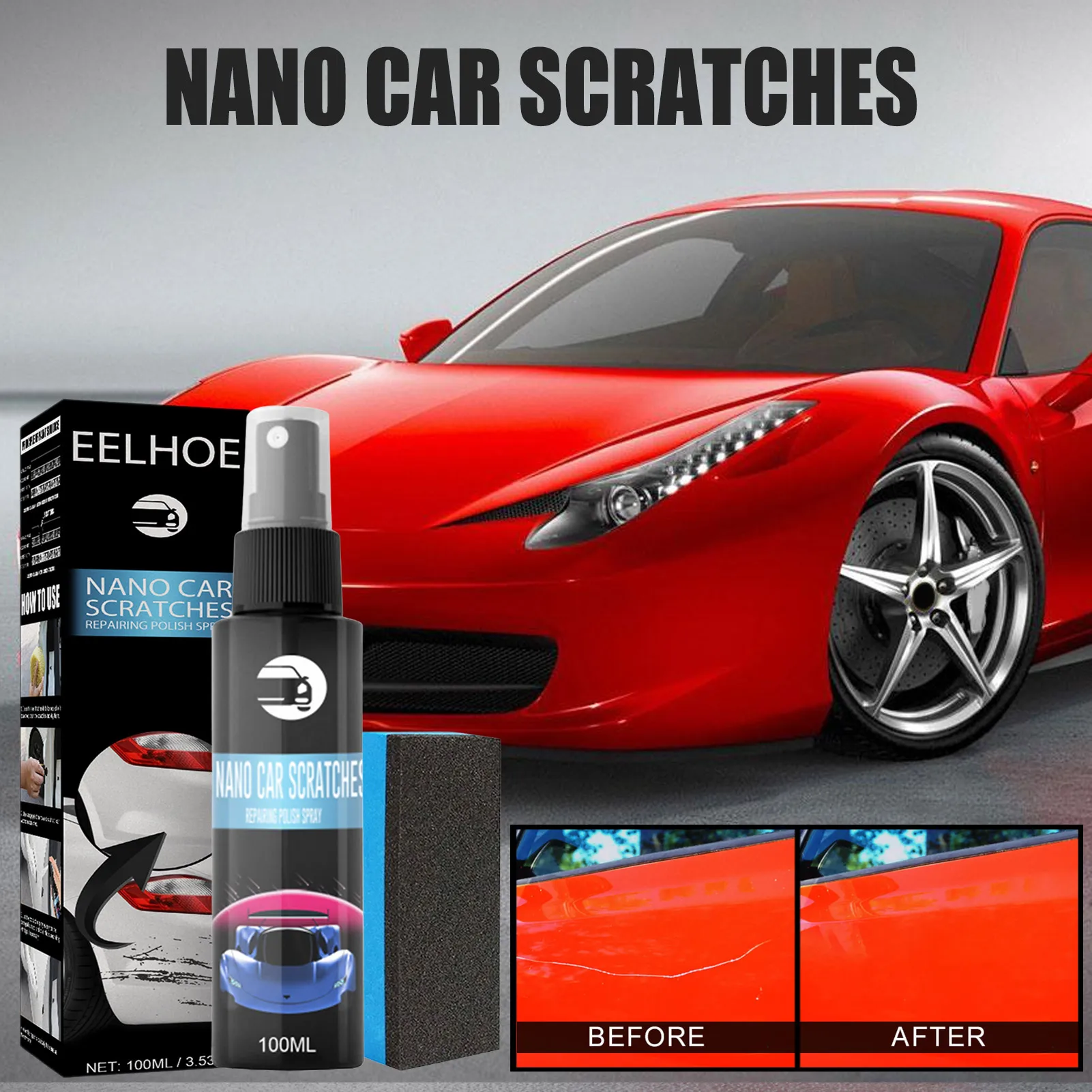 30/50/100ml Car Scratch Repairing Polish Spray Nano Car Scratch Removal Spray Repair Nano Scratches Ceramic Coating