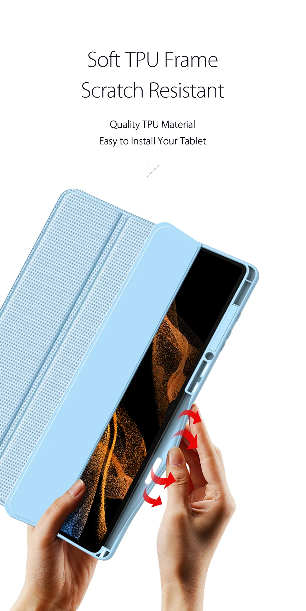 Tablet Leather Case For Samsung Galaxy Tab S8 Ultra S7 S8 S6 Lite S7FE/S7 S8 Plus DD Toby Series Smart Sleep Wake Pencil Holder