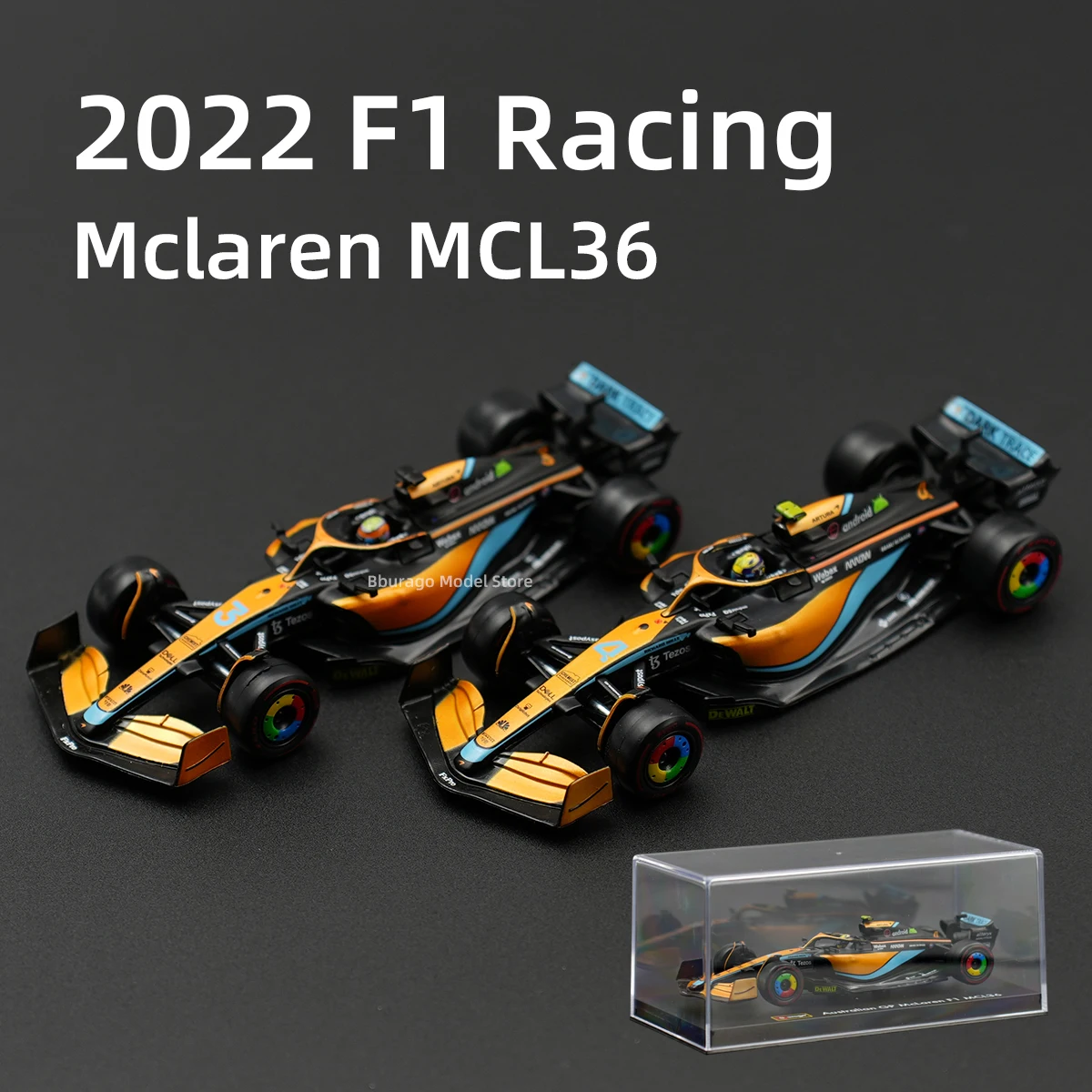 Bburago 1:43 2022 McLaren MCL36 C42 F1-75 RB18 W13 F1 Formula Racing Car Static Simulation Diecast Alloy Model Car Acrylic Box bburago 1 43 2022 mclaren mcl36 c42 f1 75 rb18 w13 f1 formula racing car static simulation diecast alloy model car acrylic box