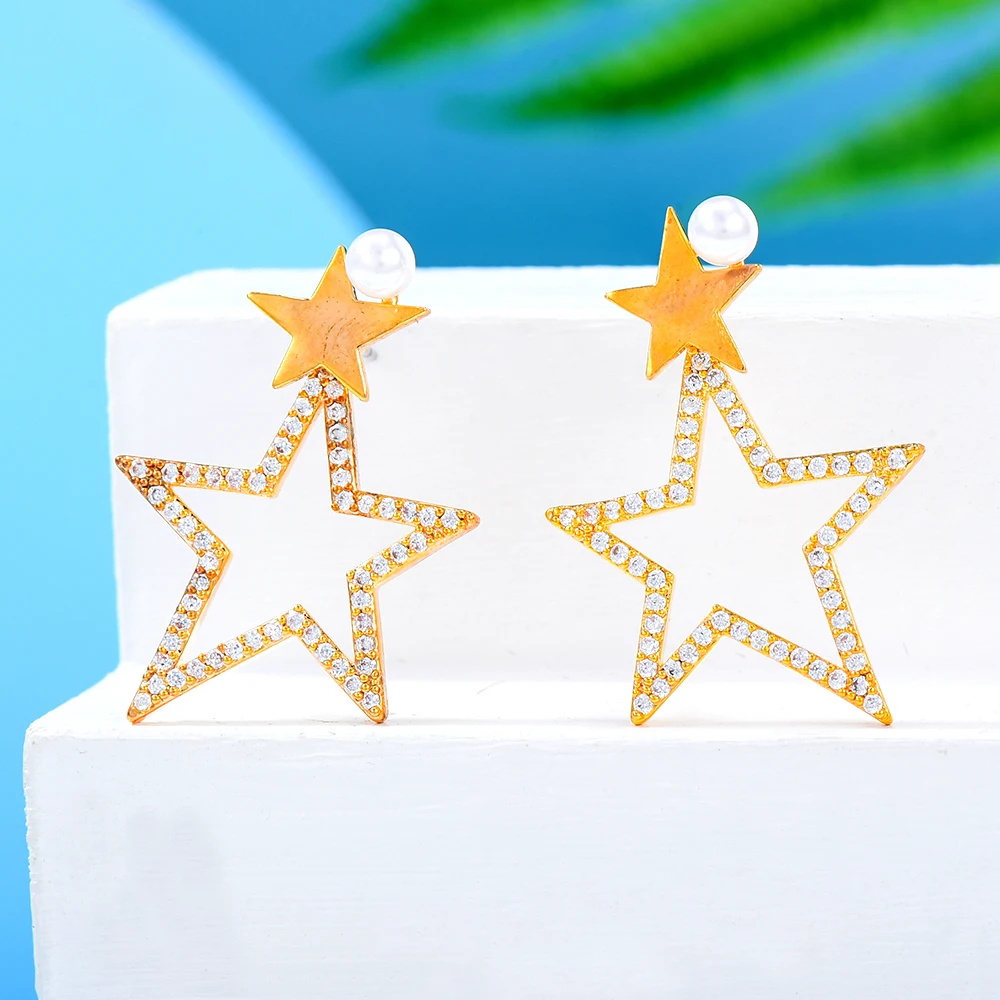 

Soramoore New Star Pendant Earrings For Women Bridal Wedding Girl Daily Surper Jewelry High Quality Facebook Ins Trendy Classic
