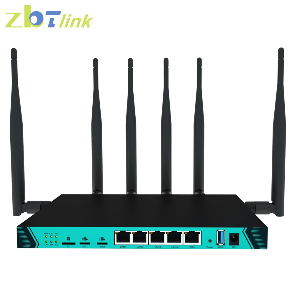 Zbtlink-roteador Lan Gigabit Dois Cartões Sim Multi-modo Inteligente 1200mbps 4g Dual Modem Openwrt Cat6 Cat4 Wi-fi
