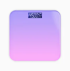 Gradient Color LCD Digital Display Glass Body Weight Scale (Grad Purple)