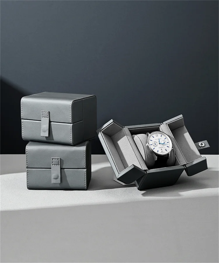 Luxury Leather Watch Display Case With Double Opening Design_voghion.com
