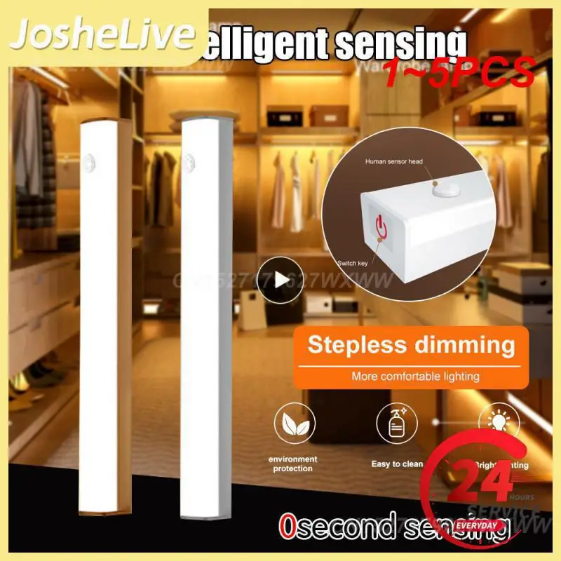 

1~5PCS Smart Sensor Light Closet Lamp Wireless Led light For Kitchen Under Cabinet Bedroom Motion Night Light USB Rechargeable
