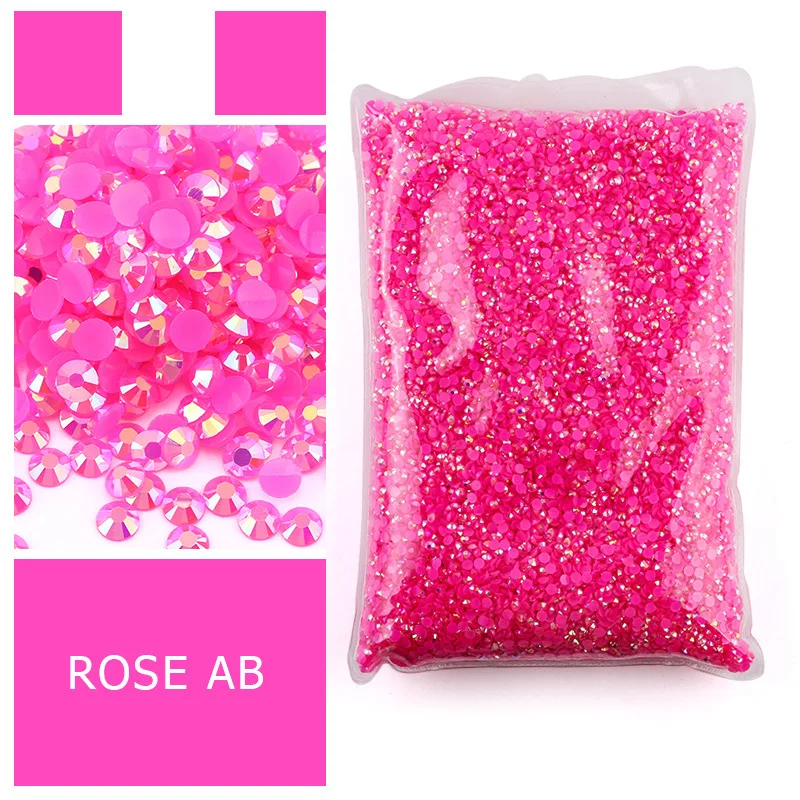 Wholesale Jelly Color Transparent AB Faceted FlatBack Resin Rhinestones for Nail Art and Garment Decoration