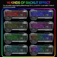 K680 Wireless Gaming Keyboard and Mouse Combo,Rainbow LED Backlit Keyboard with Rechargeable 3800mAh Battery Metal Panel - Image 3