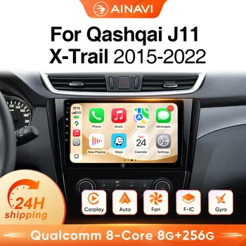Radio de coche Ainavi para Nissan Qashqai J11 X-Trail 3 T32 2013-2017, CarPlay inalámbrico, sistemas inteligentes para coche Android, Autoradio 1