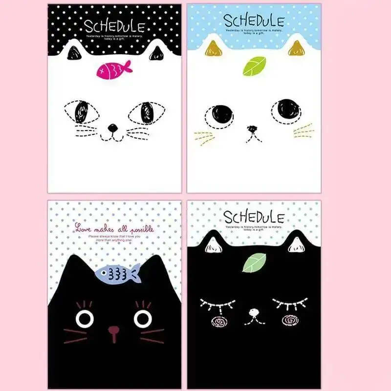 1 Stück koreanisches Notizbuch Tagebuch Cartoon niedlich kawaii Katze Kitty Briefpapier Notizblock Büro Schul bedarf Planer Einhorn Kätzchen Freebie