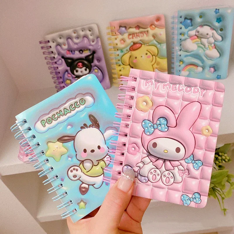 

12/24pcs Sanrio Anime Notebook Hello Kitty Kuromi student Coil Book Daily Weekly Agenda Planners Notepad Office School Supplies