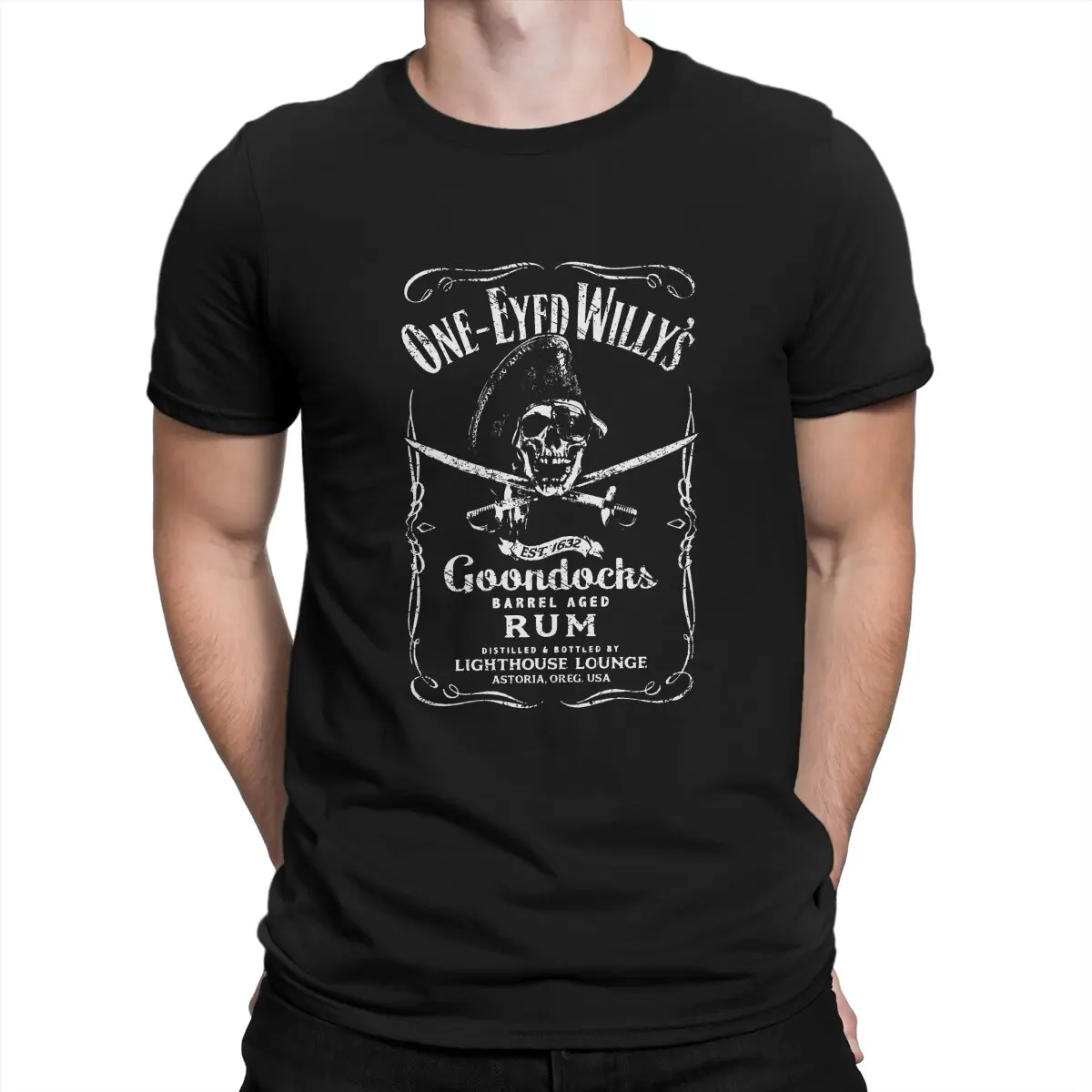 One-Eyed Willy's Rum Man's TShirt THE GOONIES Crewneck Short Sleeve Polyester T Shirt Funny Birthday Gifts
