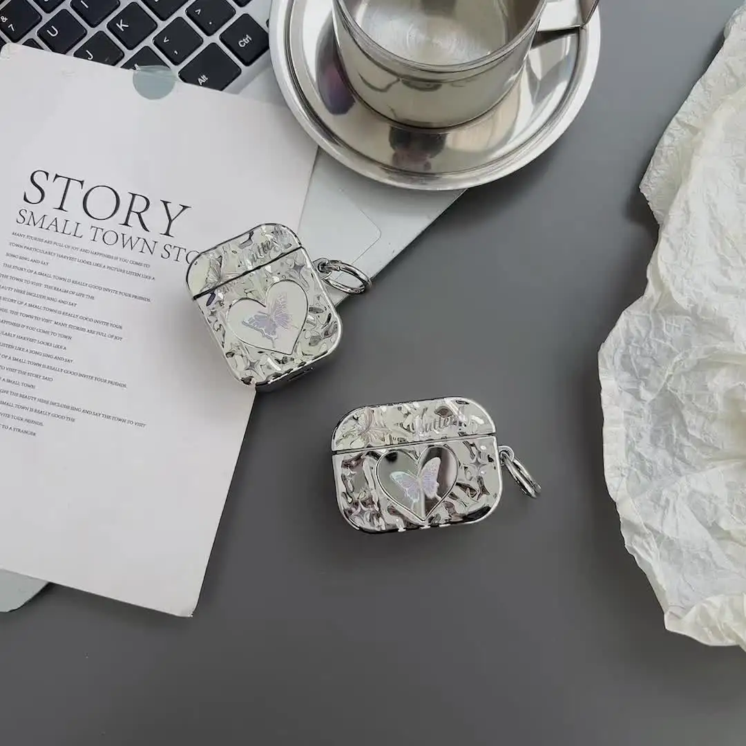 Гальванизированное серебристое зеркало для макияжа с любовным сердцем и