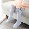 1 Pairs For Baby Girls Socks Summer Kids Knee High Long Sock Children Bow Tie Out Cotton Mesh Socks Infant Thin Soft Solid Socks 4