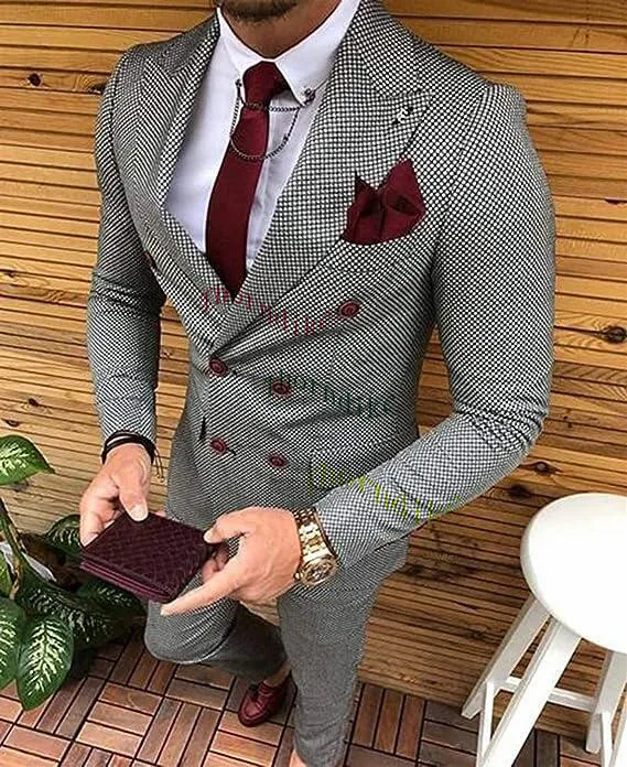 Thorndike Men's Suit Jacket Pants Fashion Boutique Casual Business Male Groom Wedding Tuxedo Dress 2 Pieces Set Blazers Coat