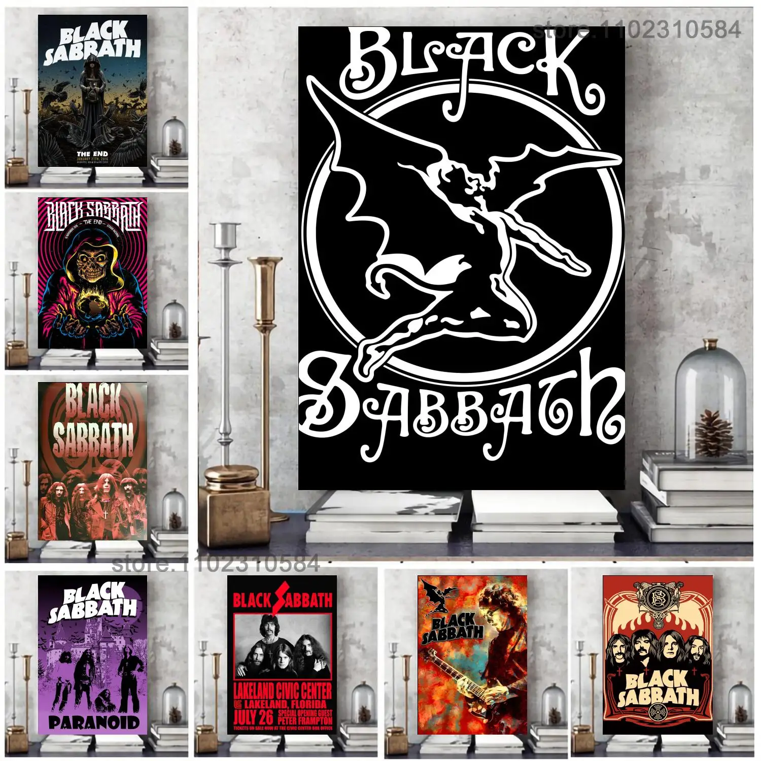 BlackSabbathGroupWearingCrossesMusicPosterWallArtCanvas