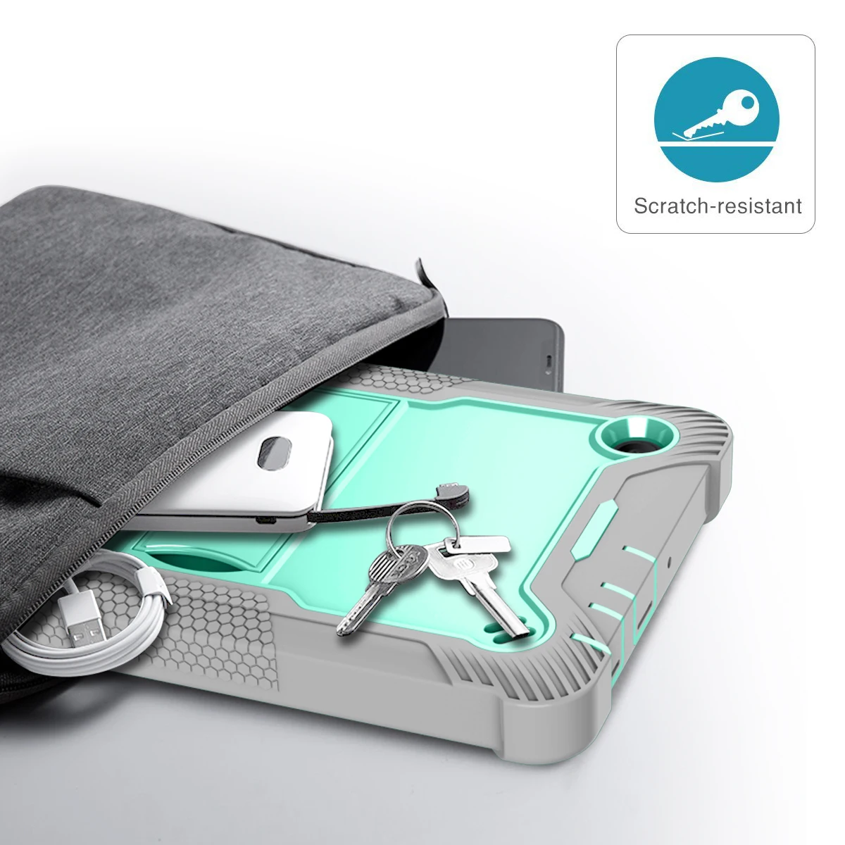 Durable Hybrid Armor Stand Case for Tablets - Shockproof, Kid-Friendly Silicone Protection