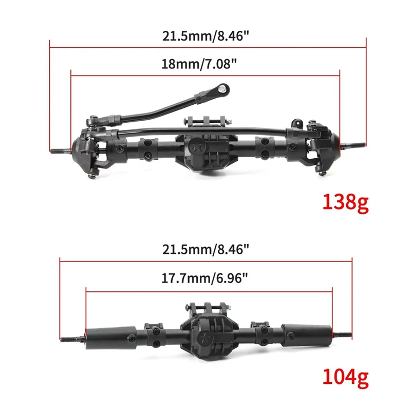 Ensemble d'essieux avant et arrière pour Axial SCX10 II, kit de mise à niveau RC détaillé