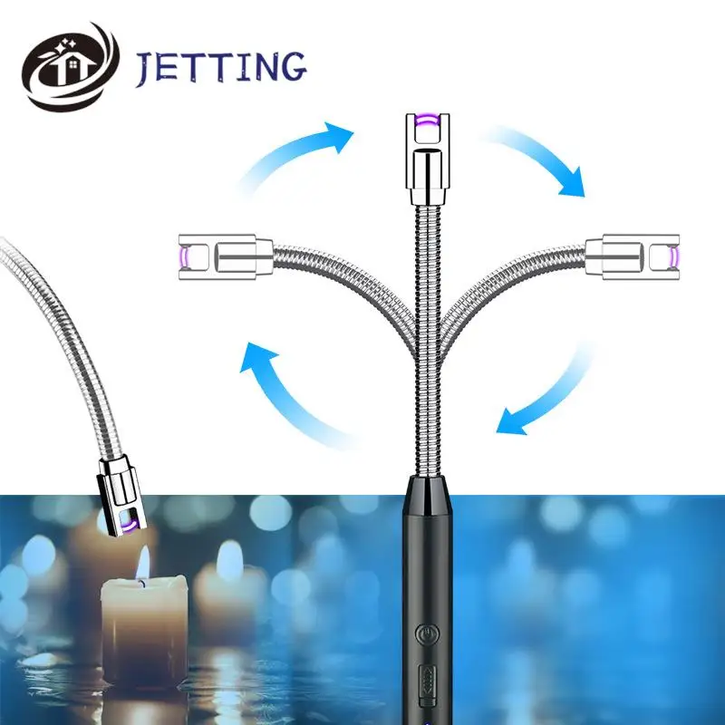 360&deg; Electric Arc BBQ Lighter USB Windproof Flameless Plasma Ignition Long Gas Lighter For Candle Gas Stove Kitchen Tool bbq lighter,electric arc igniter