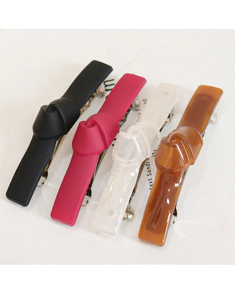 New PC material one-wordclip springclip temperament hairpin cute love hairpin hair accessories back head top clip headdress