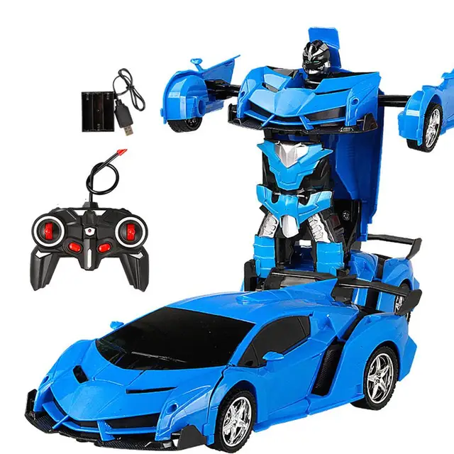  YZBHHWW RC Remote Control Car 1:18 Deformed Remote Control Car  Children's Toy Car 360°Rotating, One-Button Deformation, Car Robots Can Be  Switched at Will Cool Light Music Boy and Girl Toy Car 