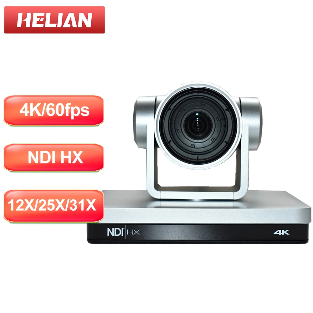 4K SDI Conference Camera 60FPS 12 25 31x Zoom HDMI AI Auto-Tracking NDI PTZ Camera for Church Education Conference Meeting Room