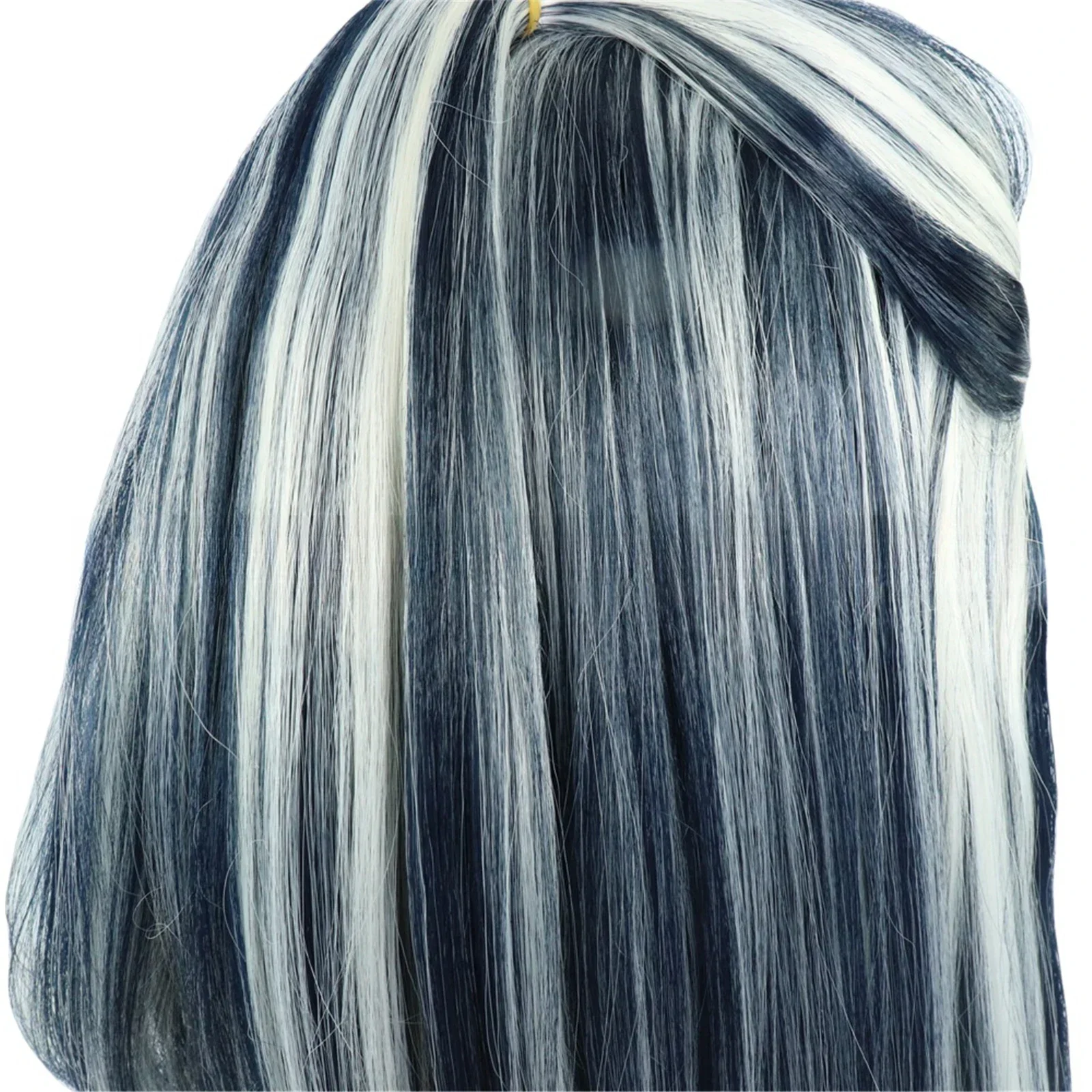 TV Monster High Frankie Stein Cosplay Wig Adult Women Girls Black White Long Straight Hair Halloween Carnival Party Props