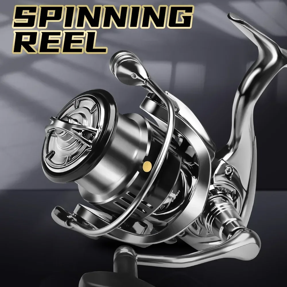 Spinning Reel 1000S 2000S 2500S 3000S Fishing Reel CNC Metal Rocker Arm Casting Reel 5.5:1 Gear Ratio 7+1BB Fishing Tackle