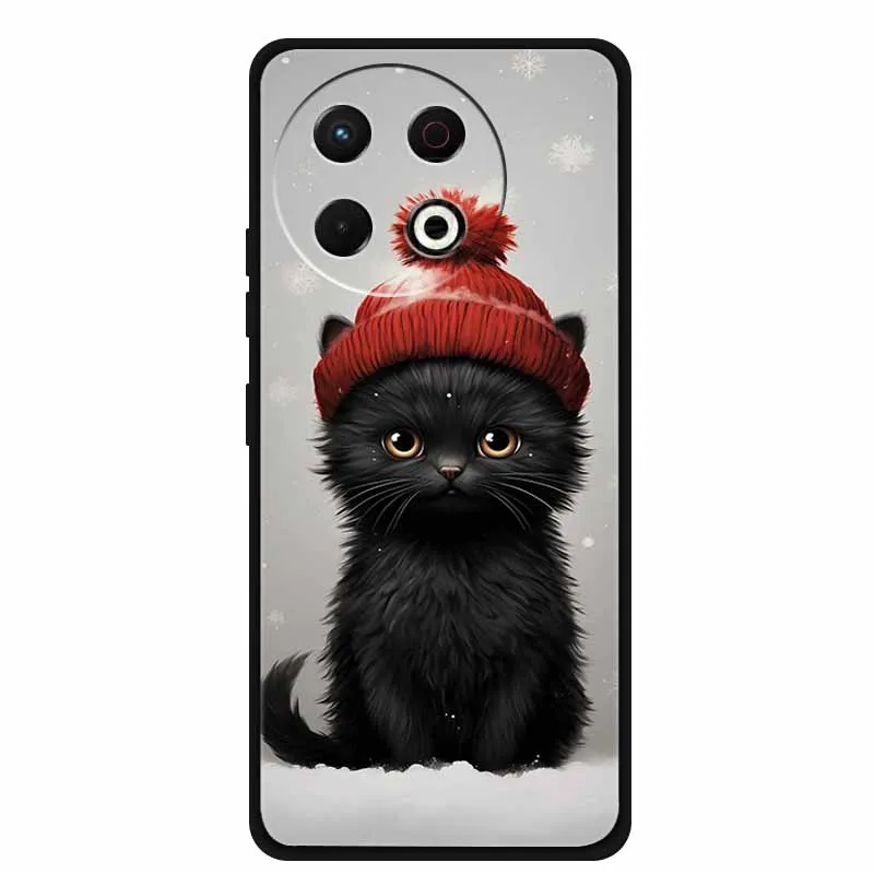 Black Silicone Soft Phone Case - Protective Back Cover