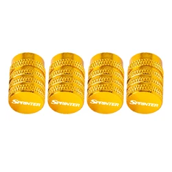 4pcs Car Tire Valve Caps - Airdust Waterproof Stem Covers (Gold)