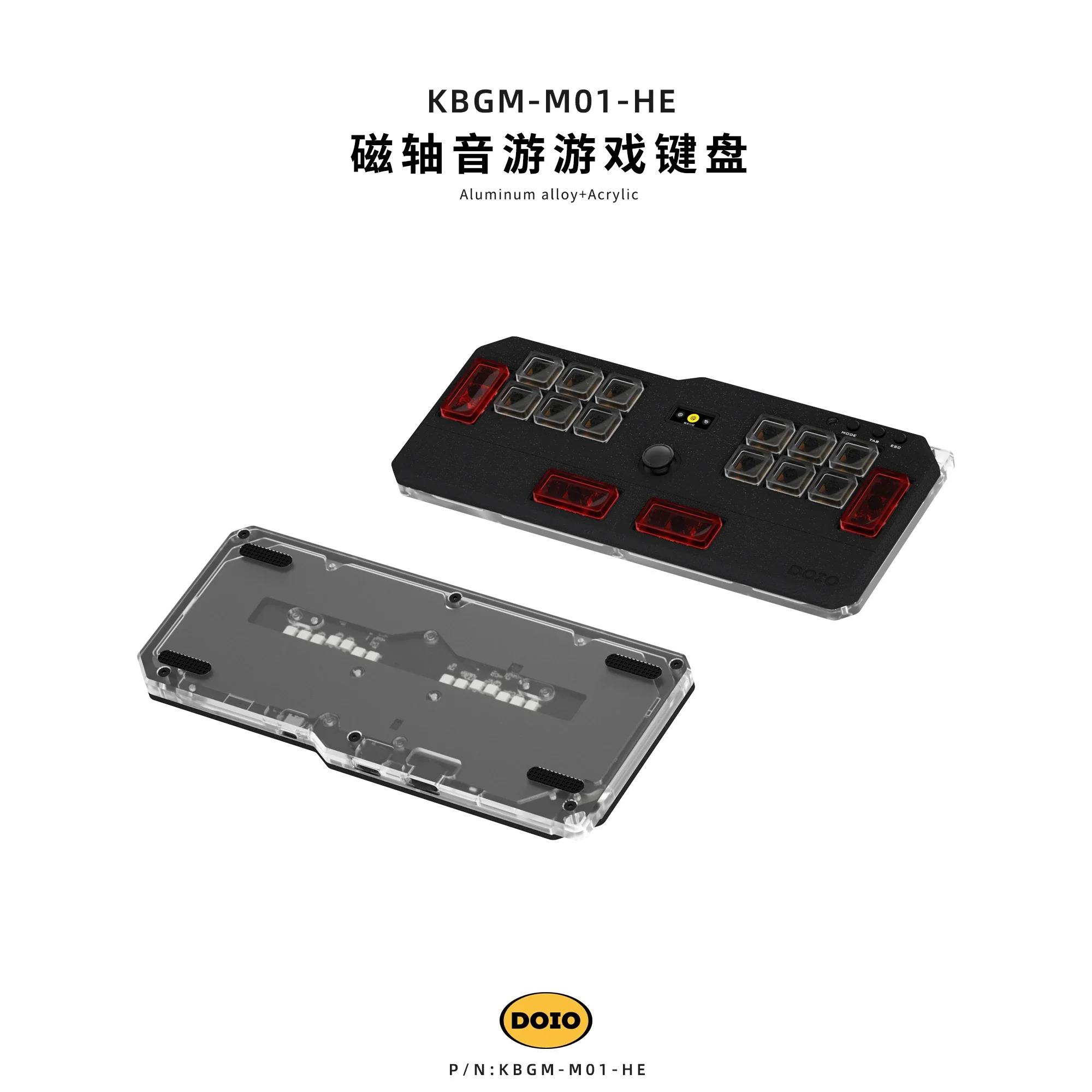 DOIO HITBOX KBGM M01 HE Aluminum Alloy Acrylic Low Magnetic Switch