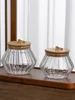Tea jar Flower tea jar Glass sealed coffee bean Household tea bin Kitchen storage through storage bottle