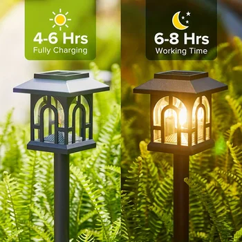 6/10 Pack Solar Pathway Lights Outdoor, Solar Landscape Path Yard Lights, Auto On/Off , for Outside Yard Lawn Patio Walkway 1