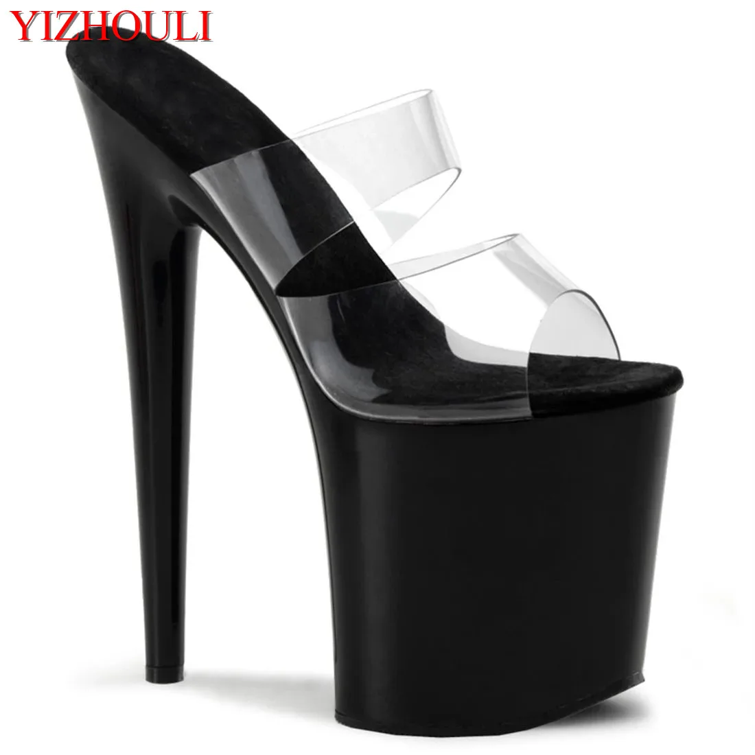 

8 inch pole dancing high-heeled shoes, 20cm model stage transparent vamp ultra-high heel dance shoes